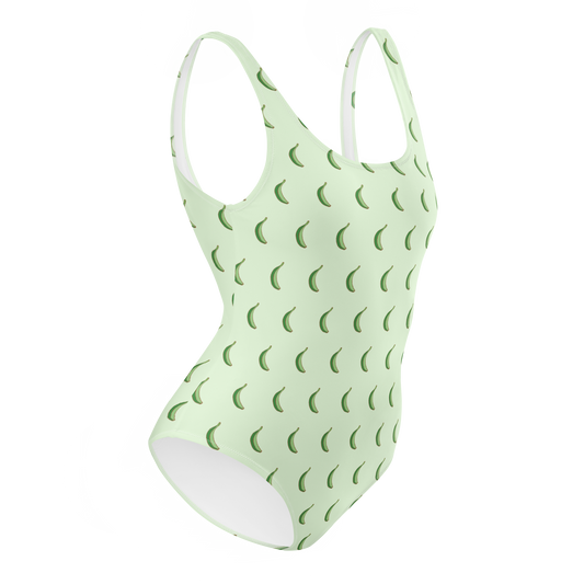 Dominican Platano Power All-Over One-Piece Swimsuit - 2020 - DominicanGirlfriend.com - Frases Dominicanas - República Dominicana Lifestyle Graphic T-Shirts Streetwear & Accessories - New York - Bronx - Washington Heights - Miami - Florida - Boca Chica - USA - Dominican Clothing