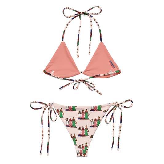 Dominican Faceless Dolls All-over Print Two Piece String Bikini Set Swimsuit