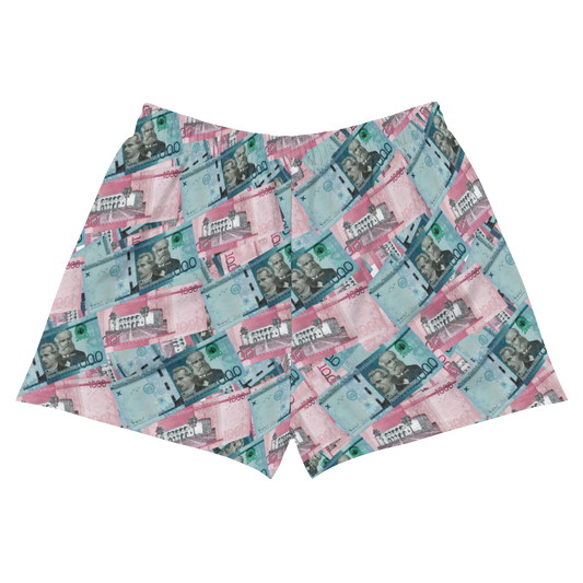 1000 y 2000 Dominican Pesos Women's Athletic Shorts Swimsuit - 2020 - DominicanGirlfriend.com - Frases Dominicanas - República Dominicana Lifestyle Graphic T-Shirts Streetwear & Accessories - New York - Bronx - Washington Heights - Miami - Florida - Boca Chica - USA - Dominican Clothing