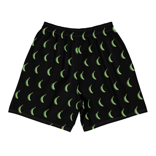 Platano All-Over Men's Athletic Long Shorts (Black) - 2020 - DominicanGirlfriend.com - Frases Dominicanas - República Dominicana Lifestyle Graphic T-Shirts Streetwear & Accessories - New York - Bronx - Washington Heights - Miami - Florida - Boca Chica - USA - Dominican Clothing