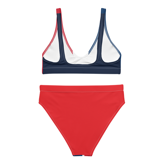 Dominican Republic Flag High-Waisted Two Piece Bikini - 2020 - DominicanGirlfriend.com - Frases Dominicanas - República Dominicana Lifestyle Graphic T-Shirts Streetwear & Accessories - New York - Bronx - Washington Heights - Miami - Florida - Boca Chica - USA - Dominican Clothing