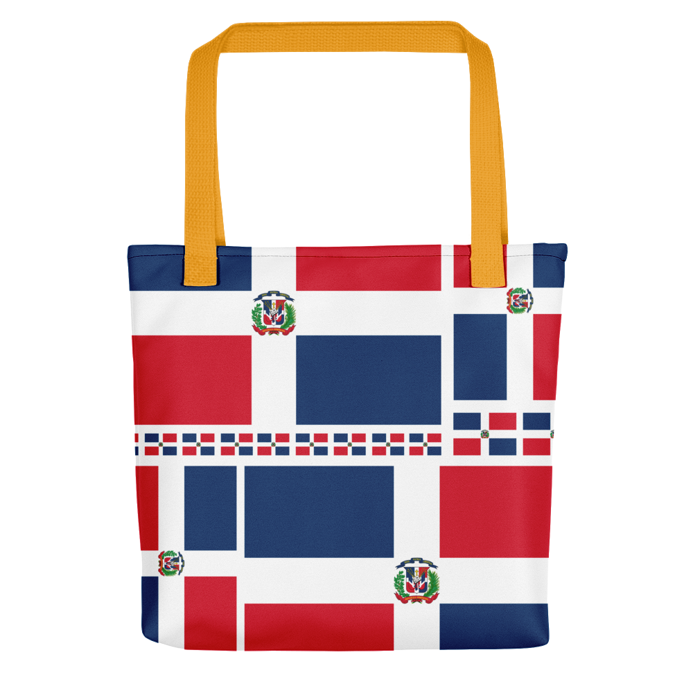 Dominican Republic Flag All-Over Collage Tote Bag - 2020 - DominicanGirlfriend.com - Frases Dominicanas - República Dominicana Lifestyle Graphic T-Shirts Streetwear & Accessories - New York - Bronx - Washington Heights - Miami - Florida - Boca Chica - USA - Dominican Clothing