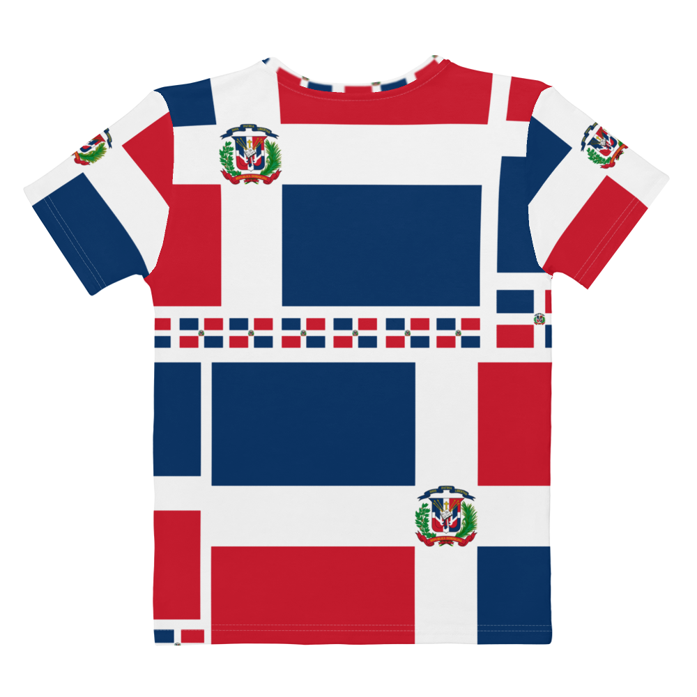 Dominican Republic Flag All-Over Collage Women's T-shirt - 2020 - DominicanGirlfriend.com - Frases Dominicanas - República Dominicana Lifestyle Graphic T-Shirts Streetwear & Accessories - New York - Bronx - Washington Heights - Miami - Florida - Boca Chica - USA - Dominican Clothing