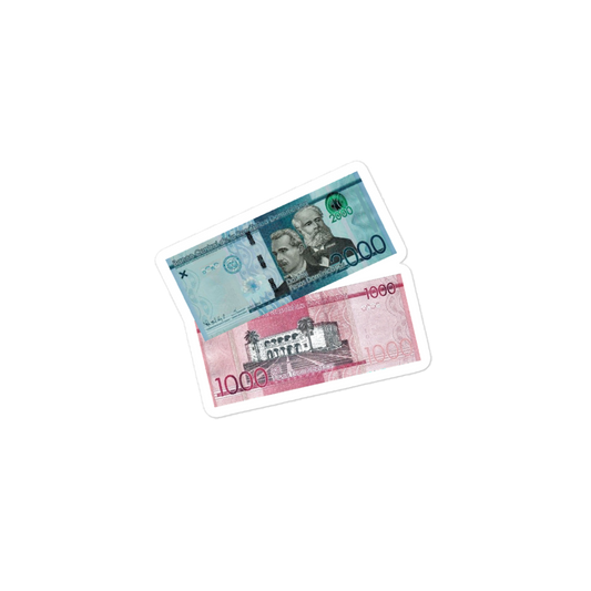 1000 y 2000 Dominican Pesos Bubble-Free Stickers - 2020 - DominicanGirlfriend.com - Frases Dominicanas - República Dominicana Lifestyle Graphic T-Shirts Streetwear & Accessories - New York - Bronx - Washington Heights - Miami - Florida - Boca Chica - USA - Dominican Clothing