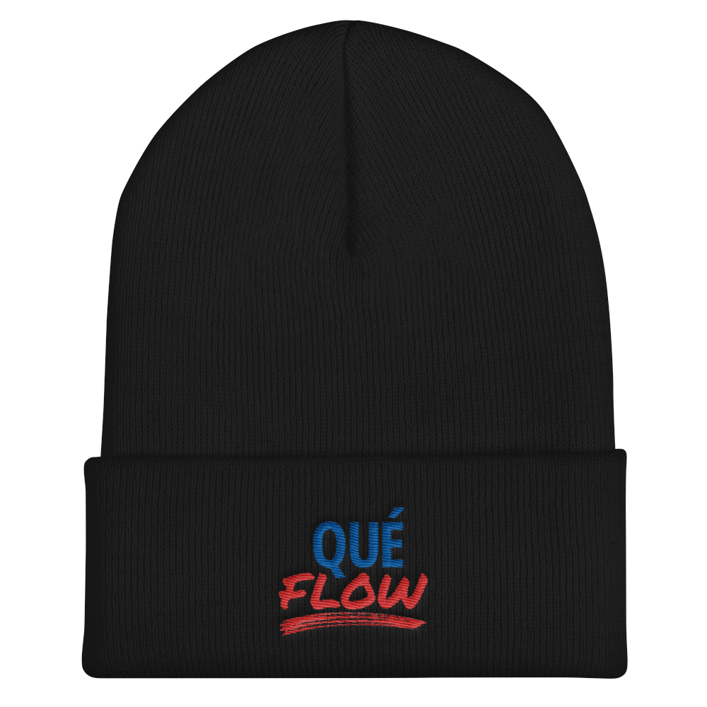 Que Flow Cuffed Beanie - 2020 - DominicanGirlfriend.com - Frases Dominicanas - República Dominicana Lifestyle Graphic T-Shirts Streetwear & Accessories - New York - Bronx - Washington Heights - Miami - Florida - Boca Chica - USA - Dominican Clothing