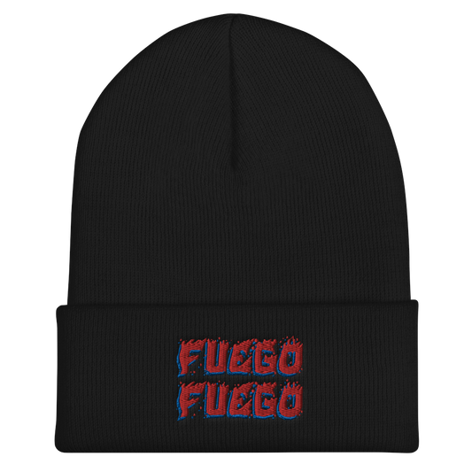 Fuego Cuffed Beanie - 2020 - DominicanGirlfriend.com - Frases Dominicanas - República Dominicana Lifestyle Graphic T-Shirts Streetwear & Accessories - New York - Bronx - Washington Heights - Miami - Florida - Boca Chica - USA - Dominican Clothing