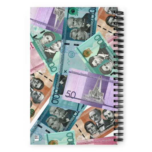 Dominican Pesos Spiral Notebook - 2020 - DominicanGirlfriend.com - Frases Dominicanas - República Dominicana Lifestyle Graphic T-Shirts Streetwear & Accessories - New York - Bronx - Washington Heights - Miami - Florida - Boca Chica - USA - Dominican Clothing