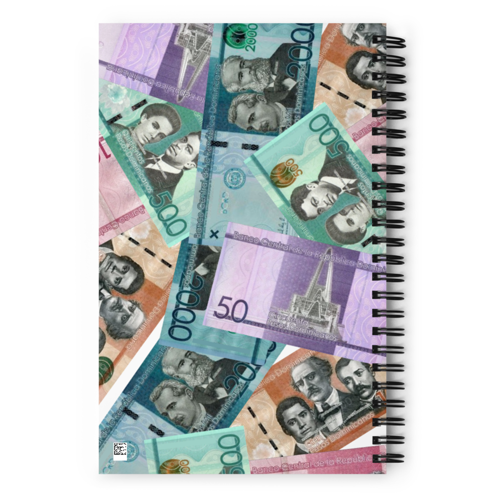 Dominican Pesos Spiral Notebook - 2020 - DominicanGirlfriend.com - Frases Dominicanas - República Dominicana Lifestyle Graphic T-Shirts Streetwear & Accessories - New York - Bronx - Washington Heights - Miami - Florida - Boca Chica - USA - Dominican Clothing