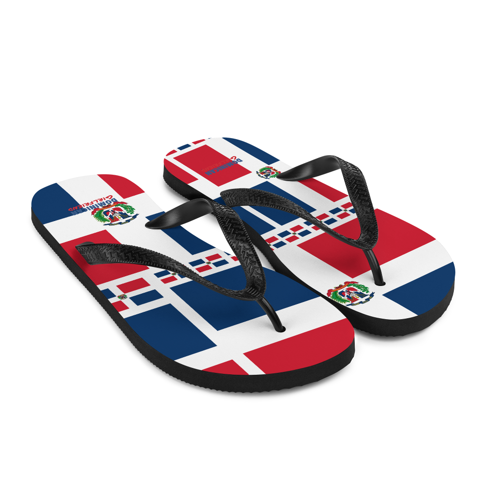 Dominican Republic Flag All-Over Collage Flip-Flops - 2020 - DominicanGirlfriend.com - Frases Dominicanas - República Dominicana Lifestyle Graphic T-Shirts Streetwear & Accessories - New York - Bronx - Washington Heights - Miami - Florida - Boca Chica - USA - Dominican Clothing