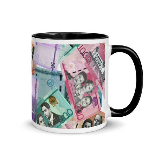 Dominican Pesos Mug with Color Inside - 2020 - DominicanGirlfriend.com - Frases Dominicanas - República Dominicana Lifestyle Graphic T-Shirts Streetwear & Accessories - New York - Bronx - Washington Heights - Miami - Florida - Boca Chica - USA - Dominican Clothing