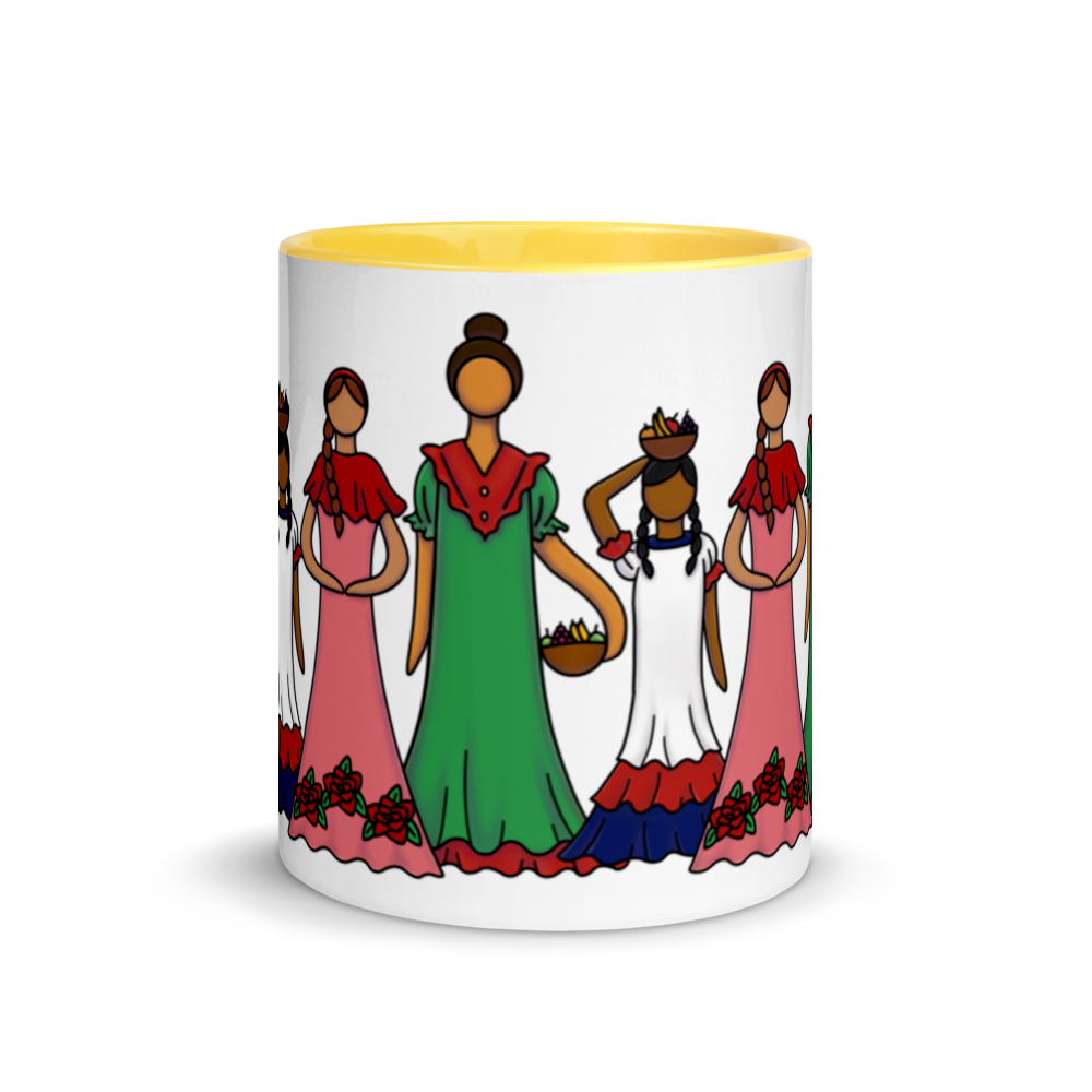 Dominican Faceless Dolls Mug with Color Inside - 2020 - DominicanGirlfriend.com - Frases Dominicanas - República Dominicana Lifestyle Graphic T-Shirts Streetwear & Accessories - New York - Bronx - Washington Heights - Miami - Florida - Boca Chica - USA - Dominican Clothing