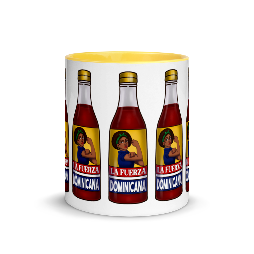 La Fuerza Dominicana Mug with Color Inside - 2020 - DominicanGirlfriend.com - Frases Dominicanas - República Dominicana Lifestyle Graphic T-Shirts Streetwear & Accessories - New York - Bronx - Washington Heights - Miami - Florida - Boca Chica - USA - Dominican Clothing