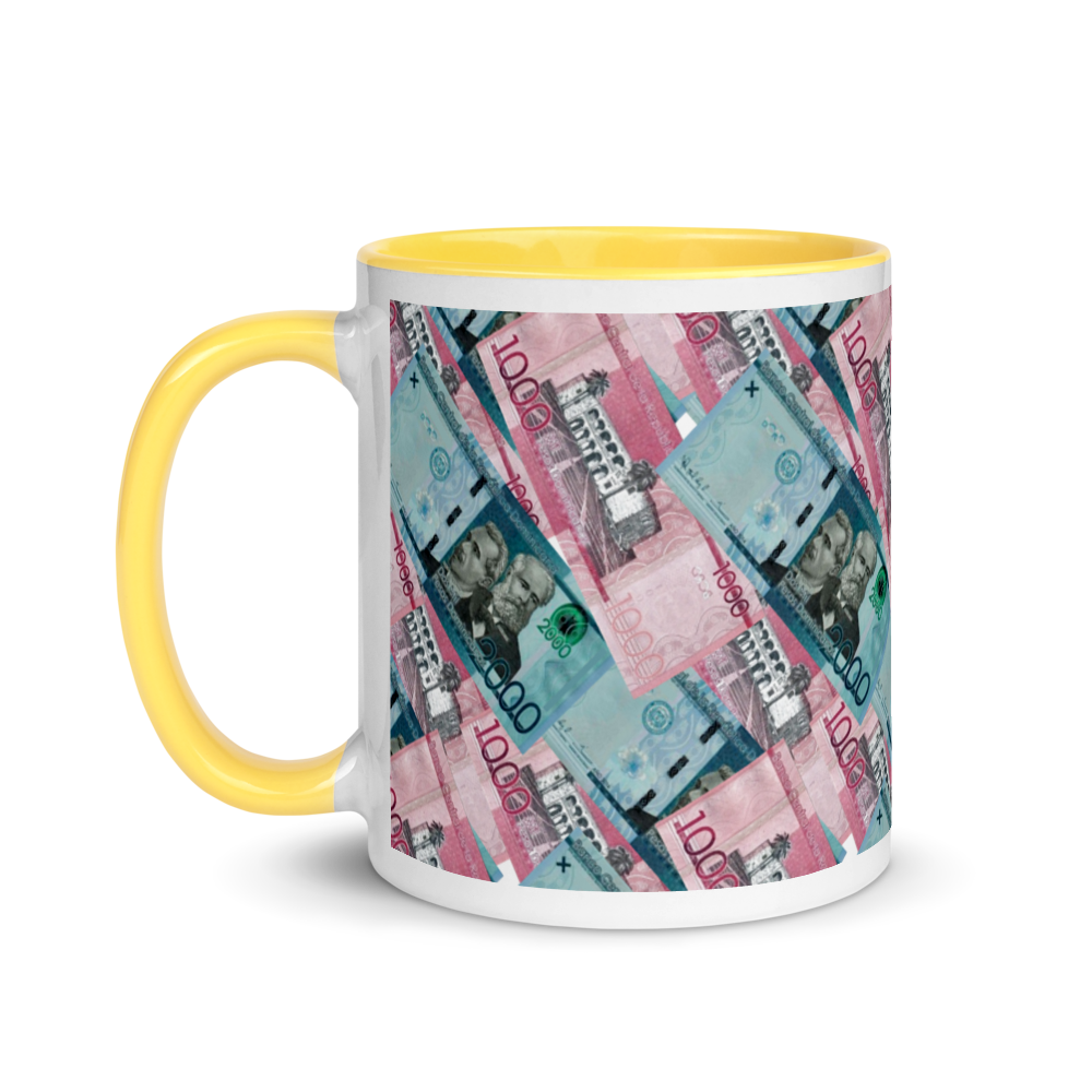 1000 y 2000 Dominican Pesos Mug with Color Inside - 2020 - DominicanGirlfriend.com - Frases Dominicanas - República Dominicana Lifestyle Graphic T-Shirts Streetwear & Accessories - New York - Bronx - Washington Heights - Miami - Florida - Boca Chica - USA - Dominican Clothing