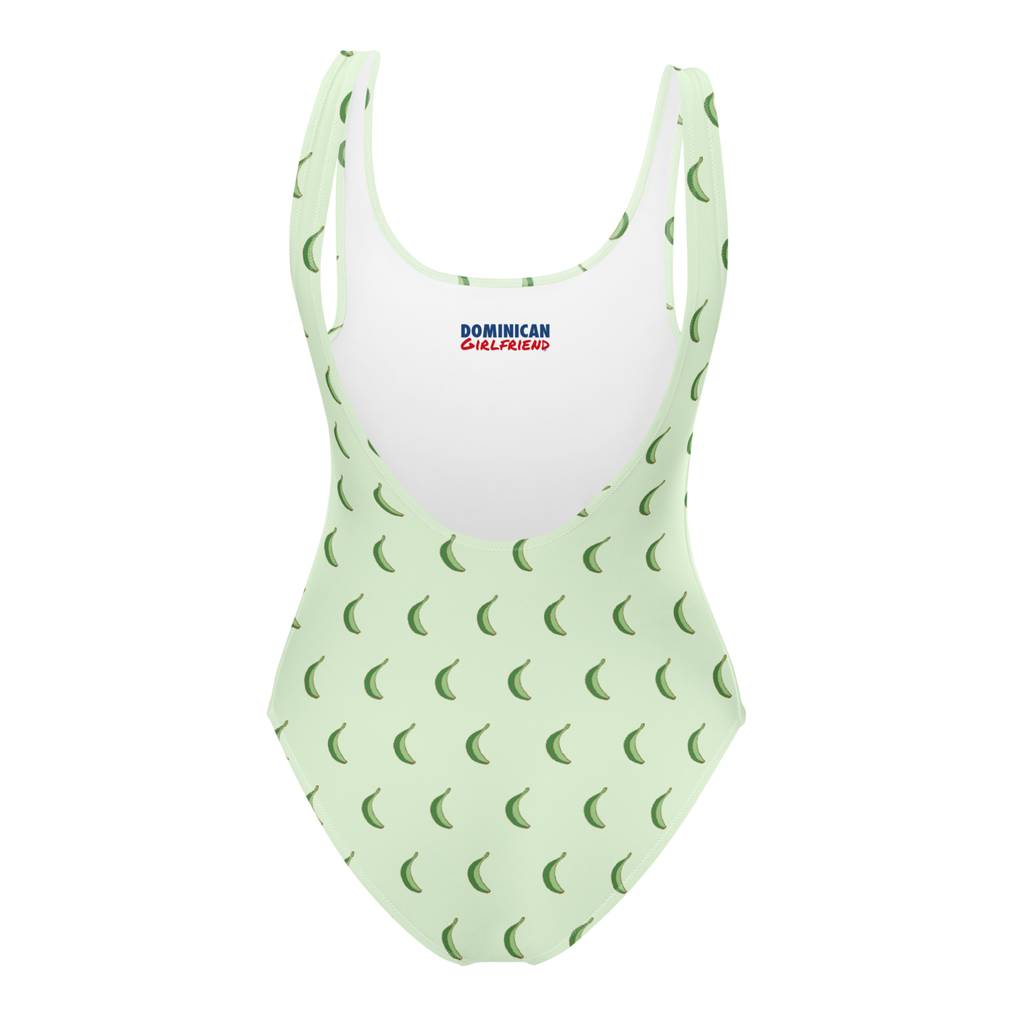 Dominican Platano Power All-Over One-Piece Swimsuit  - 2020 - DominicanGirlfriend.com - Frases Dominicanas - República Dominicana Lifestyle Graphic T-Shirts Streetwear & Accessories - New York - Bronx - Washington Heights - Miami - Florida - Boca Chica - USA - Dominican Clothing