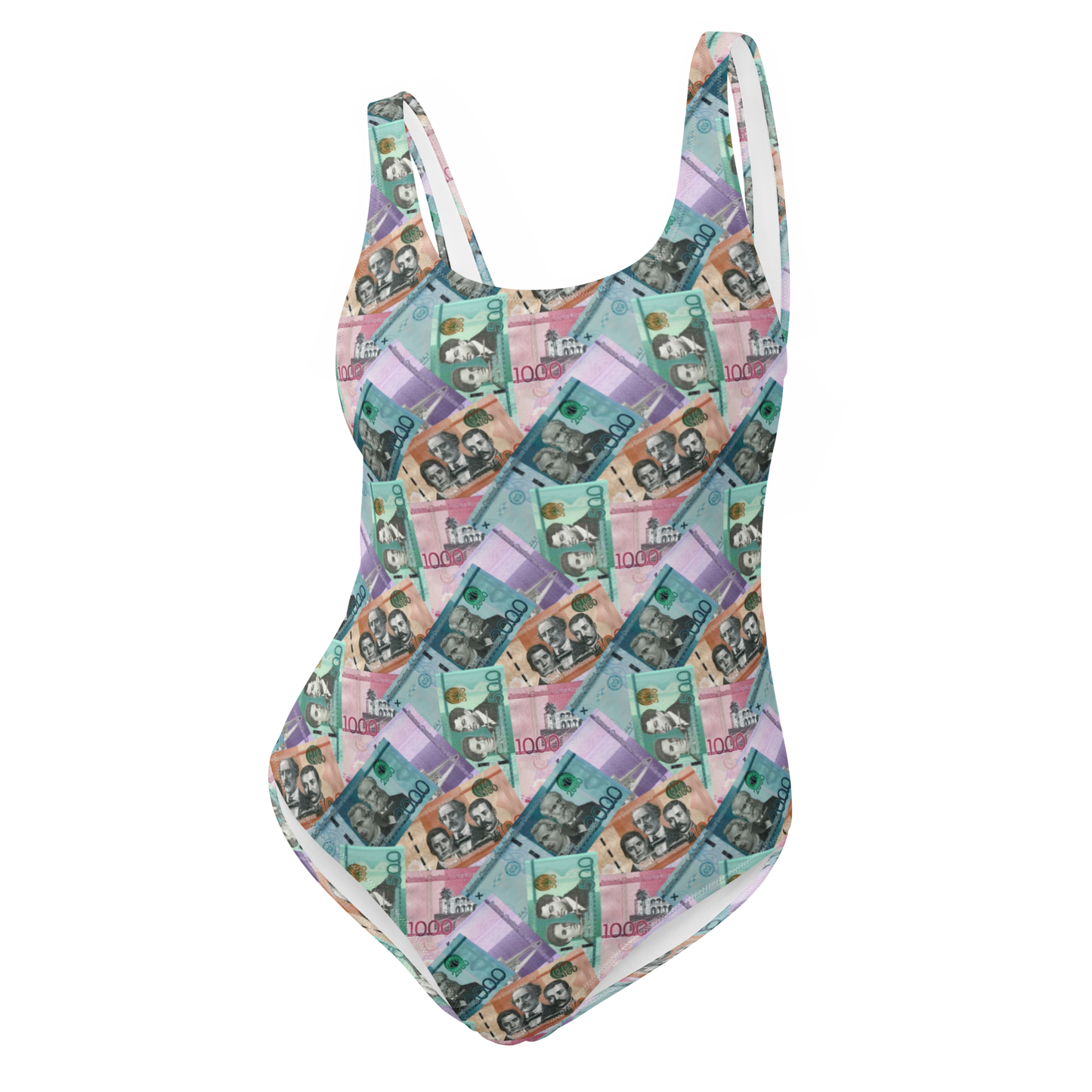 Dominican Pesos One-Piece Swimsuit
