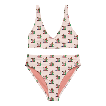 Dominican Faceless Dolls All-over Print high-waisted Bikini Swimsuit