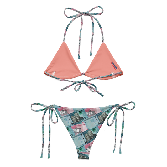 1000 y 2000 Dominican Pesos All-over Print Two Piece String Bikini Set Swimsuit