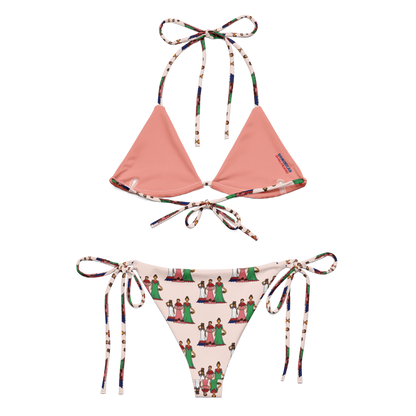 Dominican Faceless Dolls All-over Print Two Piece String Bikini Set Swimsuit