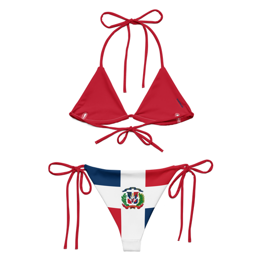 Dominican Republic Flag All-over Print Two Piece String Bikini Set Swimsuit