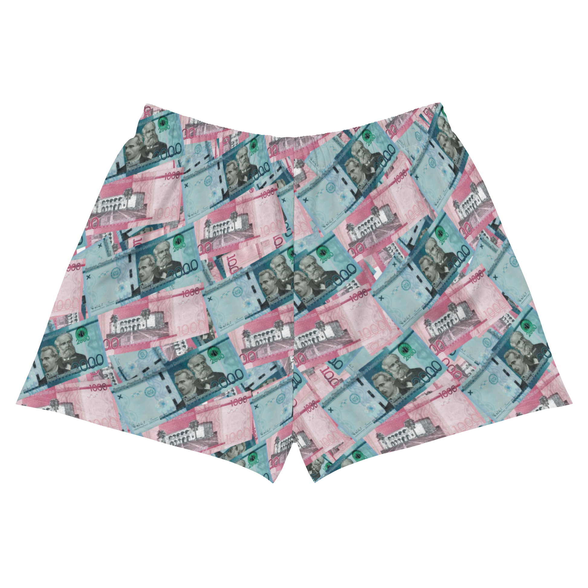 1000 y 2000 Dominican Pesos Women's Athletic Shorts Swimsuit  - 2020 - DominicanGirlfriend.com - Frases Dominicanas - República Dominicana Lifestyle Graphic T-Shirts Streetwear & Accessories - New York - Bronx - Washington Heights - Miami - Florida - Boca Chica - USA - Dominican Clothing