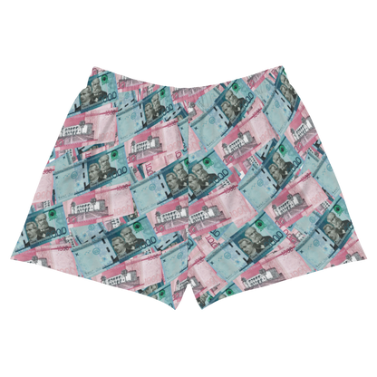 1000 y 2000 Dominican Pesos Women's Athletic Shorts Swimsuit  - 2020 - DominicanGirlfriend.com - Frases Dominicanas - República Dominicana Lifestyle Graphic T-Shirts Streetwear & Accessories - New York - Bronx - Washington Heights - Miami - Florida - Boca Chica - USA - Dominican Clothing