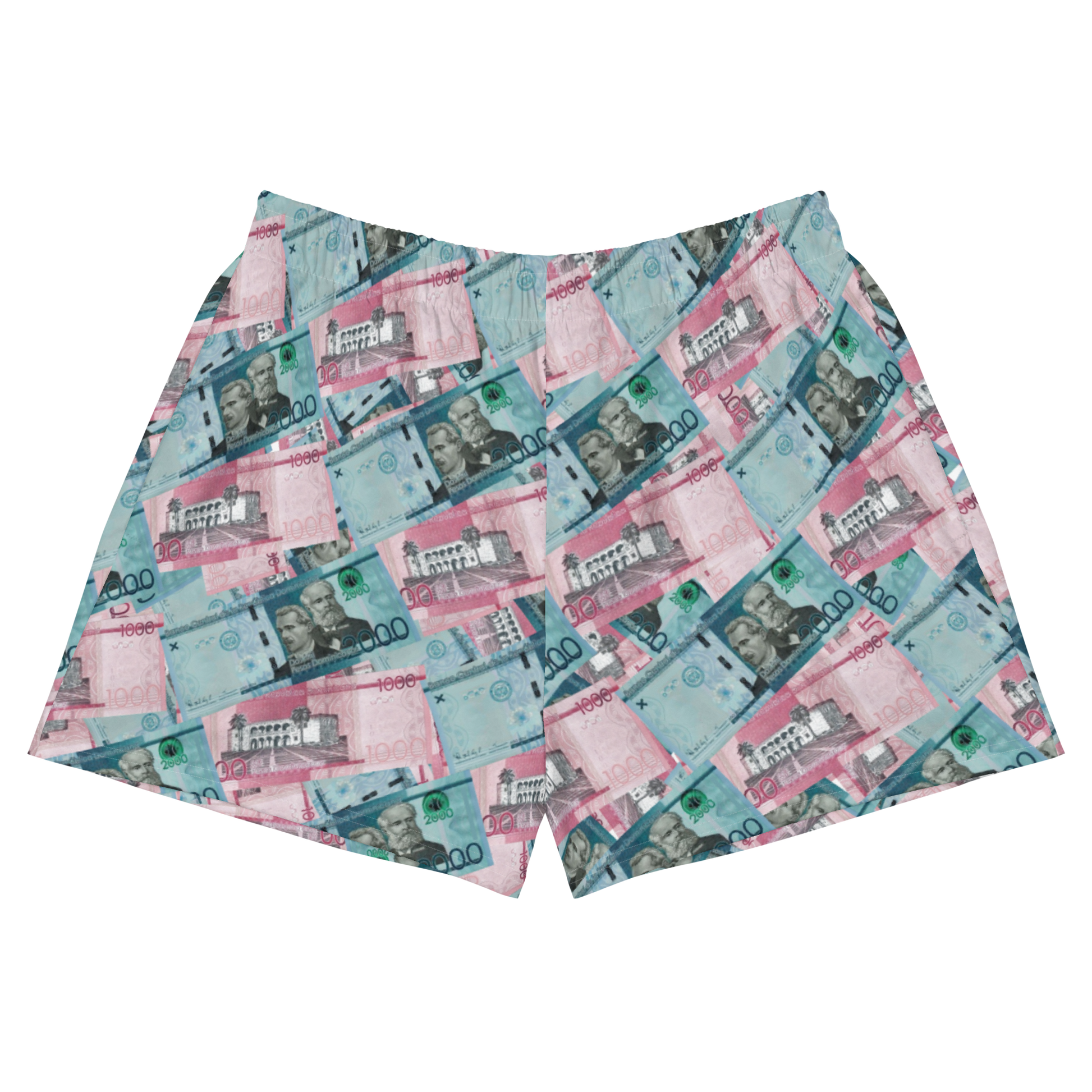 1000 y 2000 Dominican Pesos Women's Athletic Shorts Swimsuit  - 2020 - DominicanGirlfriend.com - Frases Dominicanas - República Dominicana Lifestyle Graphic T-Shirts Streetwear & Accessories - New York - Bronx - Washington Heights - Miami - Florida - Boca Chica - USA - Dominican Clothing