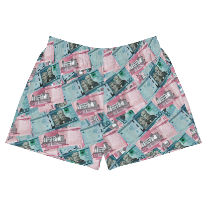 1000 y 2000 Dominican Pesos Women's Athletic Shorts Swimsuit  - 2020 - DominicanGirlfriend.com - Frases Dominicanas - República Dominicana Lifestyle Graphic T-Shirts Streetwear & Accessories - New York - Bronx - Washington Heights - Miami - Florida - Boca Chica - USA - Dominican Clothing