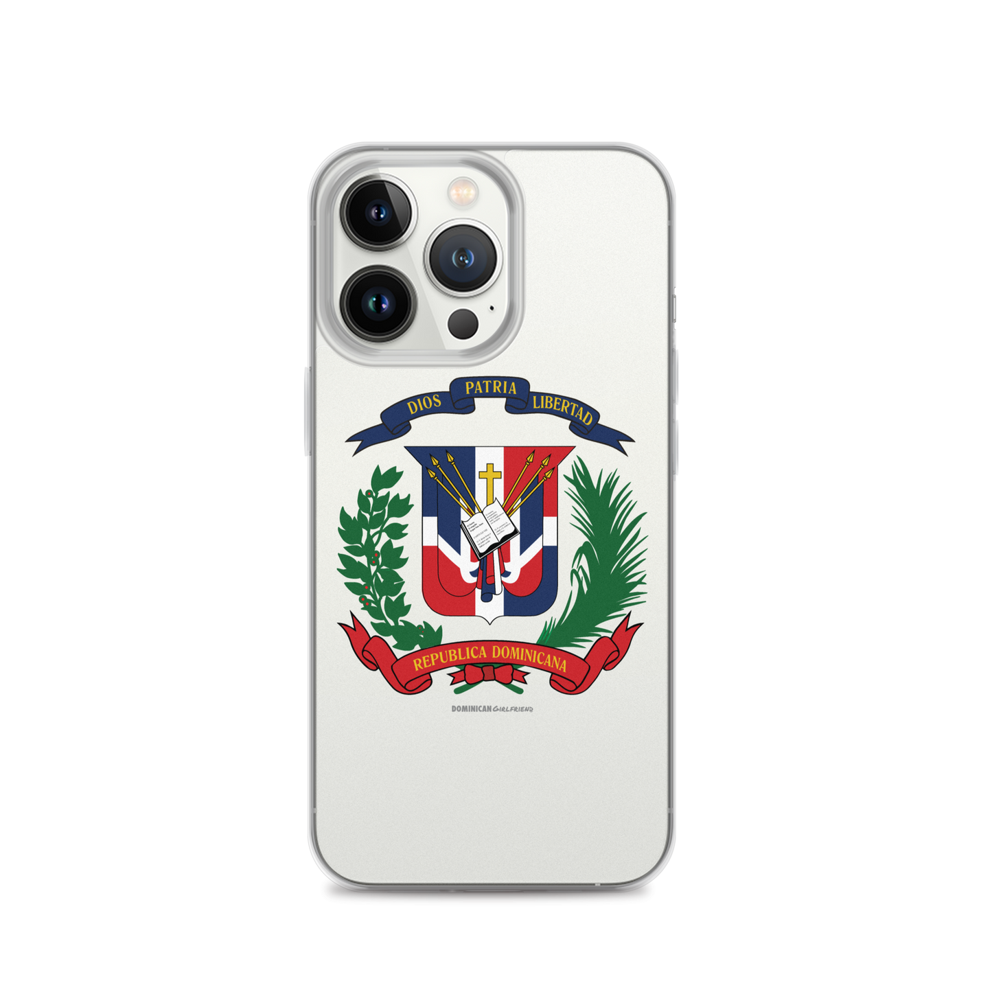 Escudo de la República Dominicana iPhone Case  - 2020 - DominicanGirlfriend.com - Frases Dominicanas - República Dominicana Lifestyle Graphic T-Shirts Streetwear & Accessories - New York - Bronx - Washington Heights - Miami - Florida - Boca Chica - USA - Dominican Clothing