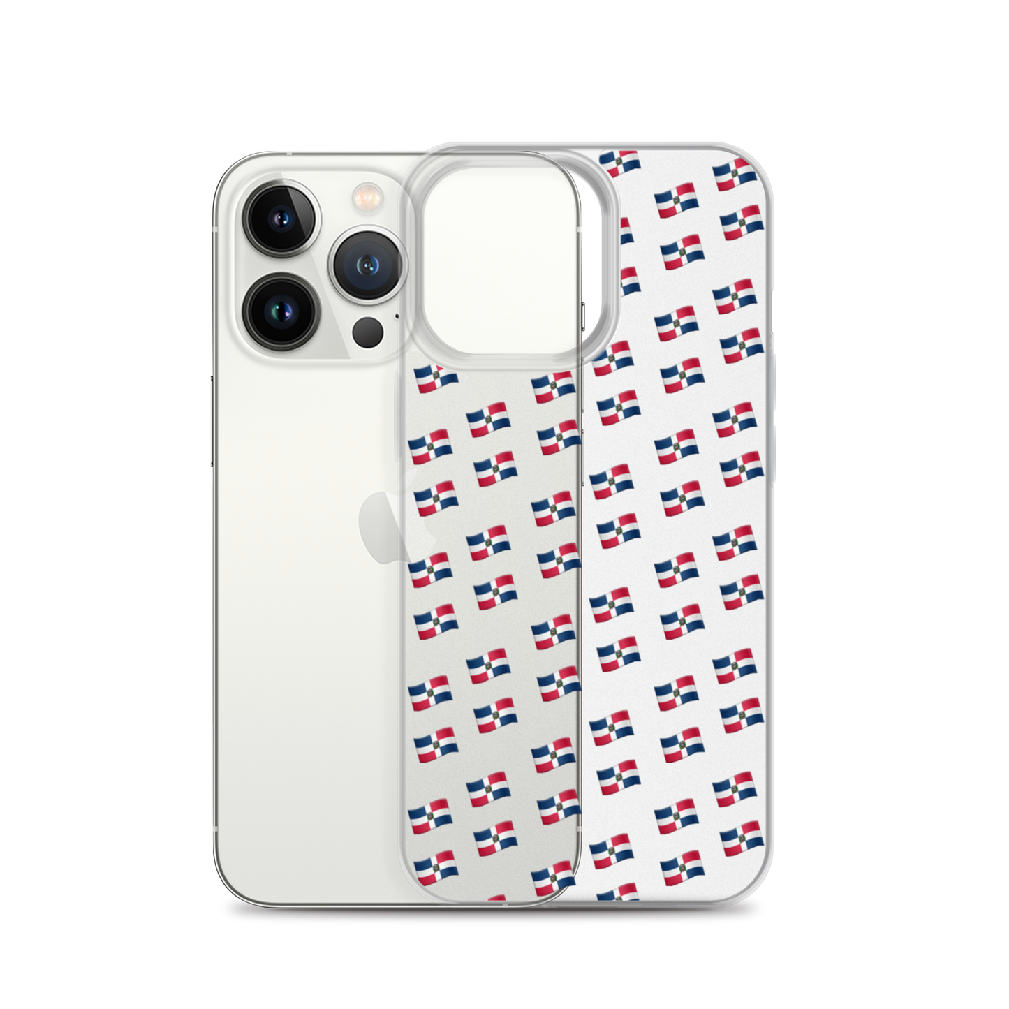 All-Over Emoji República Dominicana Flag iPhone Case (Transparent)  - 2020 - DominicanGirlfriend.com - Frases Dominicanas - República Dominicana Lifestyle Graphic T-Shirts Streetwear & Accessories - New York - Bronx - Washington Heights - Miami - Florida - Boca Chica - USA - Dominican Clothing