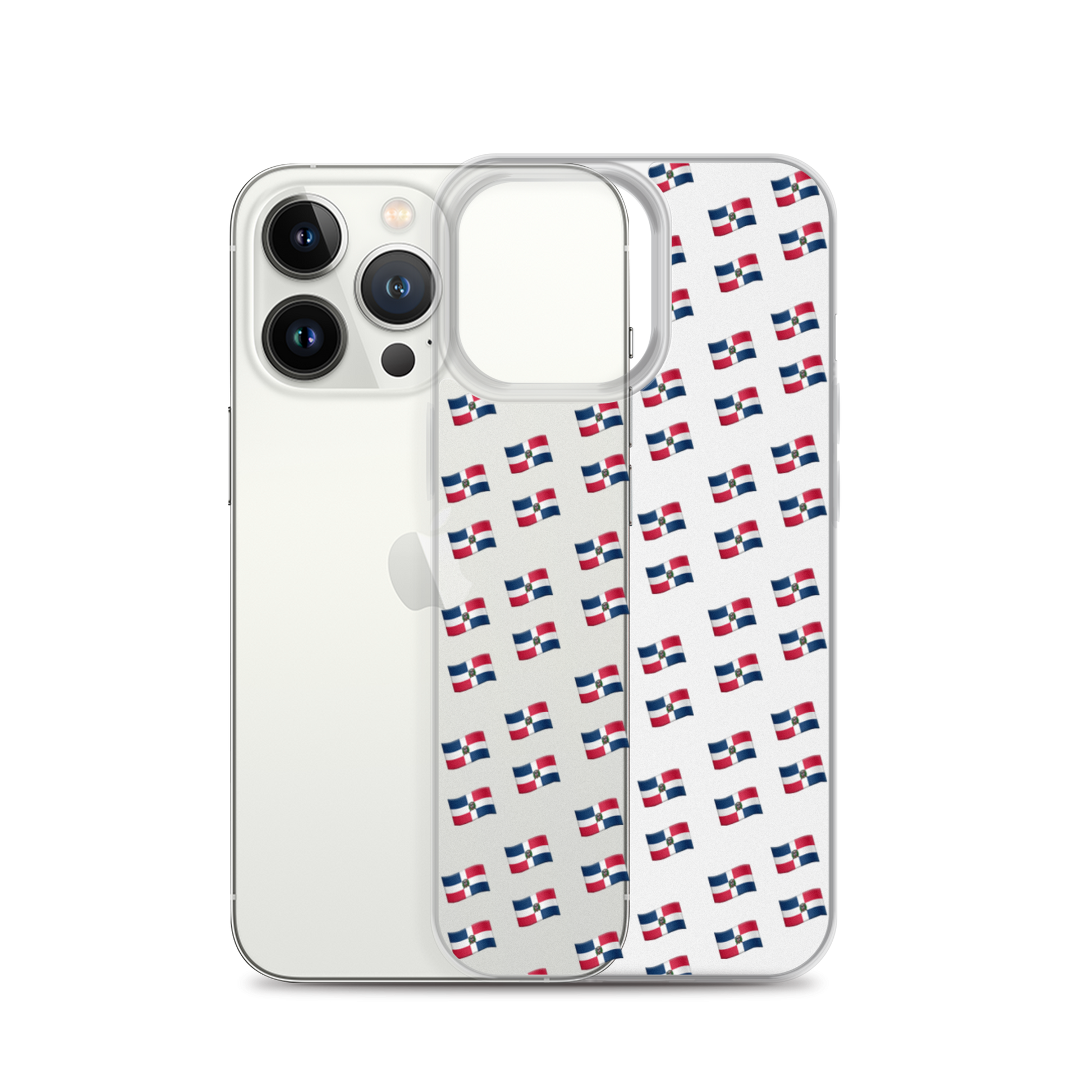 All-Over Emoji República Dominicana Flag iPhone Case (Transparent)  - 2020 - DominicanGirlfriend.com - Frases Dominicanas - República Dominicana Lifestyle Graphic T-Shirts Streetwear & Accessories - New York - Bronx - Washington Heights - Miami - Florida - Boca Chica - USA - Dominican Clothing