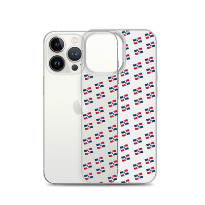 All-Over Emoji República Dominicana Flag iPhone Case (Transparent)  - 2020 - DominicanGirlfriend.com - Frases Dominicanas - República Dominicana Lifestyle Graphic T-Shirts Streetwear & Accessories - New York - Bronx - Washington Heights - Miami - Florida - Boca Chica - USA - Dominican Clothing