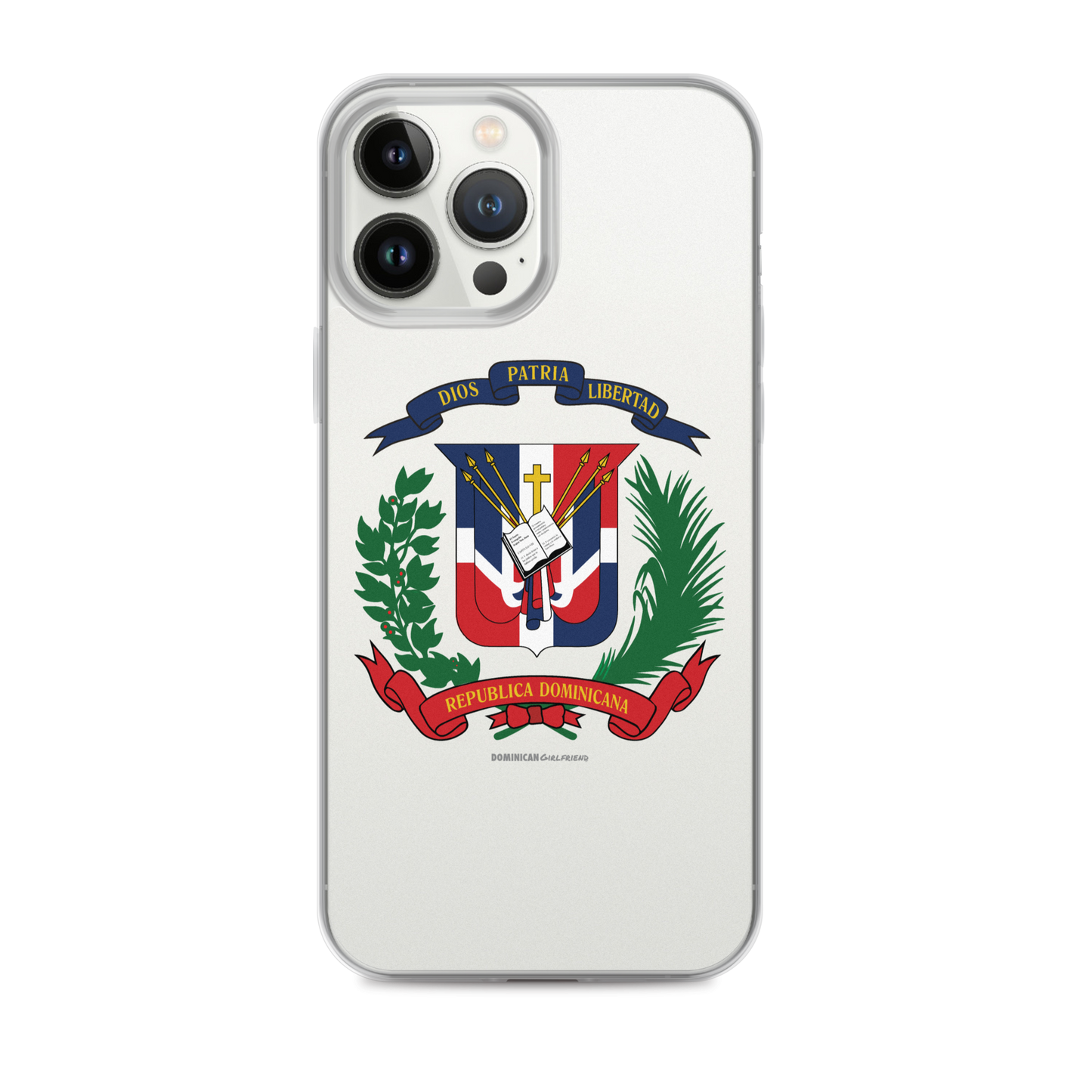 Escudo de la República Dominicana iPhone Case  - 2020 - DominicanGirlfriend.com - Frases Dominicanas - República Dominicana Lifestyle Graphic T-Shirts Streetwear & Accessories - New York - Bronx - Washington Heights - Miami - Florida - Boca Chica - USA - Dominican Clothing