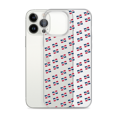 All-Over Emoji República Dominicana Flag iPhone Case (Transparent)  - 2020 - DominicanGirlfriend.com - Frases Dominicanas - República Dominicana Lifestyle Graphic T-Shirts Streetwear & Accessories - New York - Bronx - Washington Heights - Miami - Florida - Boca Chica - USA - Dominican Clothing