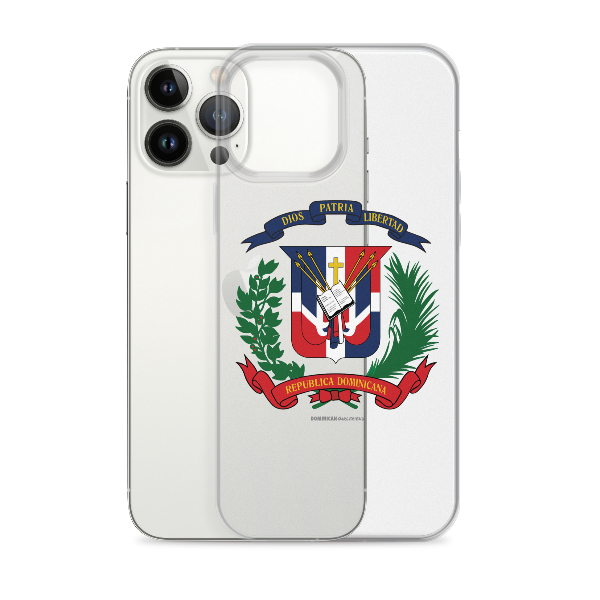 Escudo de la República Dominicana iPhone Case  - 2020 - DominicanGirlfriend.com - Frases Dominicanas - República Dominicana Lifestyle Graphic T-Shirts Streetwear & Accessories - New York - Bronx - Washington Heights - Miami - Florida - Boca Chica - USA - Dominican Clothing
