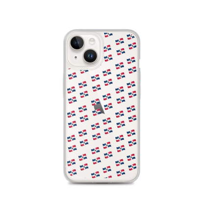 All-Over Emoji República Dominicana Flag iPhone Case (Transparent)  - 2020 - DominicanGirlfriend.com - Frases Dominicanas - República Dominicana Lifestyle Graphic T-Shirts Streetwear & Accessories - New York - Bronx - Washington Heights - Miami - Florida - Boca Chica - USA - Dominican Clothing