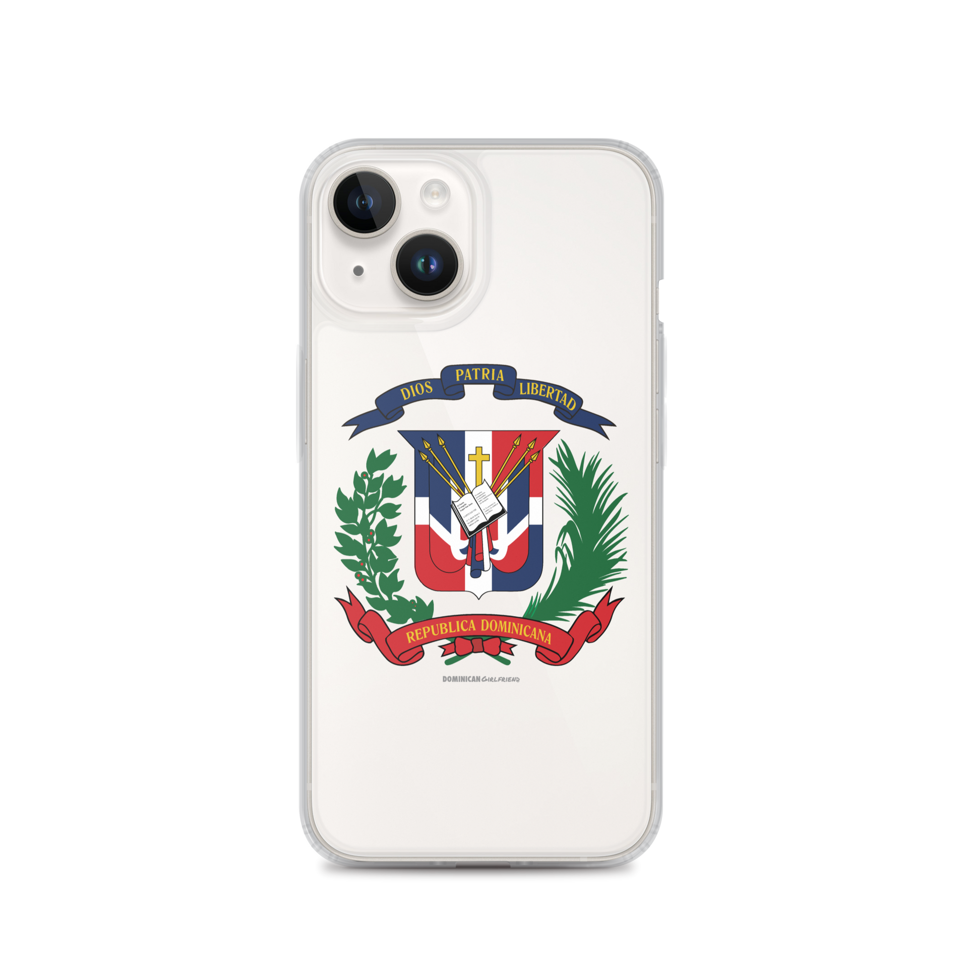 Escudo de la República Dominicana iPhone Case  - 2020 - DominicanGirlfriend.com - Frases Dominicanas - República Dominicana Lifestyle Graphic T-Shirts Streetwear & Accessories - New York - Bronx - Washington Heights - Miami - Florida - Boca Chica - USA - Dominican Clothing