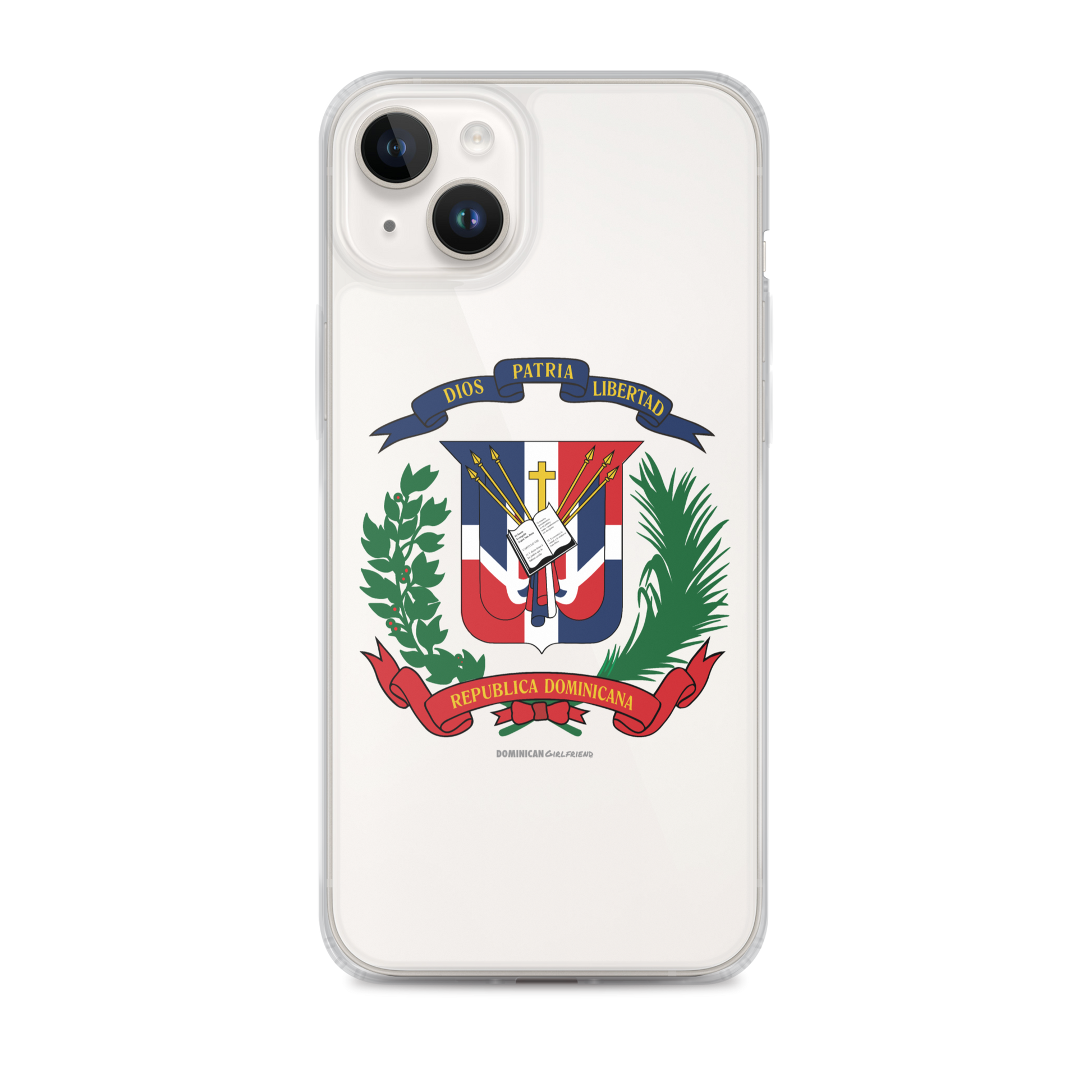 Escudo de la República Dominicana iPhone Case  - 2020 - DominicanGirlfriend.com - Frases Dominicanas - República Dominicana Lifestyle Graphic T-Shirts Streetwear & Accessories - New York - Bronx - Washington Heights - Miami - Florida - Boca Chica - USA - Dominican Clothing