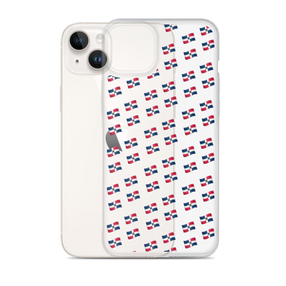 All-Over Emoji República Dominicana Flag iPhone Case (Transparent)  - 2020 - DominicanGirlfriend.com - Frases Dominicanas - República Dominicana Lifestyle Graphic T-Shirts Streetwear & Accessories - New York - Bronx - Washington Heights - Miami - Florida - Boca Chica - USA - Dominican Clothing