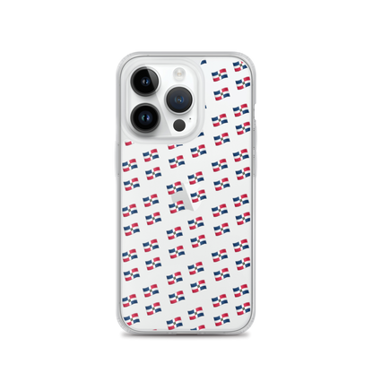 All-Over Emoji República Dominicana Flag iPhone Case (Transparent)  - 2020 - DominicanGirlfriend.com - Frases Dominicanas - República Dominicana Lifestyle Graphic T-Shirts Streetwear & Accessories - New York - Bronx - Washington Heights - Miami - Florida - Boca Chica - USA - Dominican Clothing