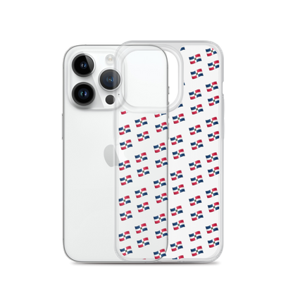 All-Over Emoji República Dominicana Flag iPhone Case (Transparent)  - 2020 - DominicanGirlfriend.com - Frases Dominicanas - República Dominicana Lifestyle Graphic T-Shirts Streetwear & Accessories - New York - Bronx - Washington Heights - Miami - Florida - Boca Chica - USA - Dominican Clothing