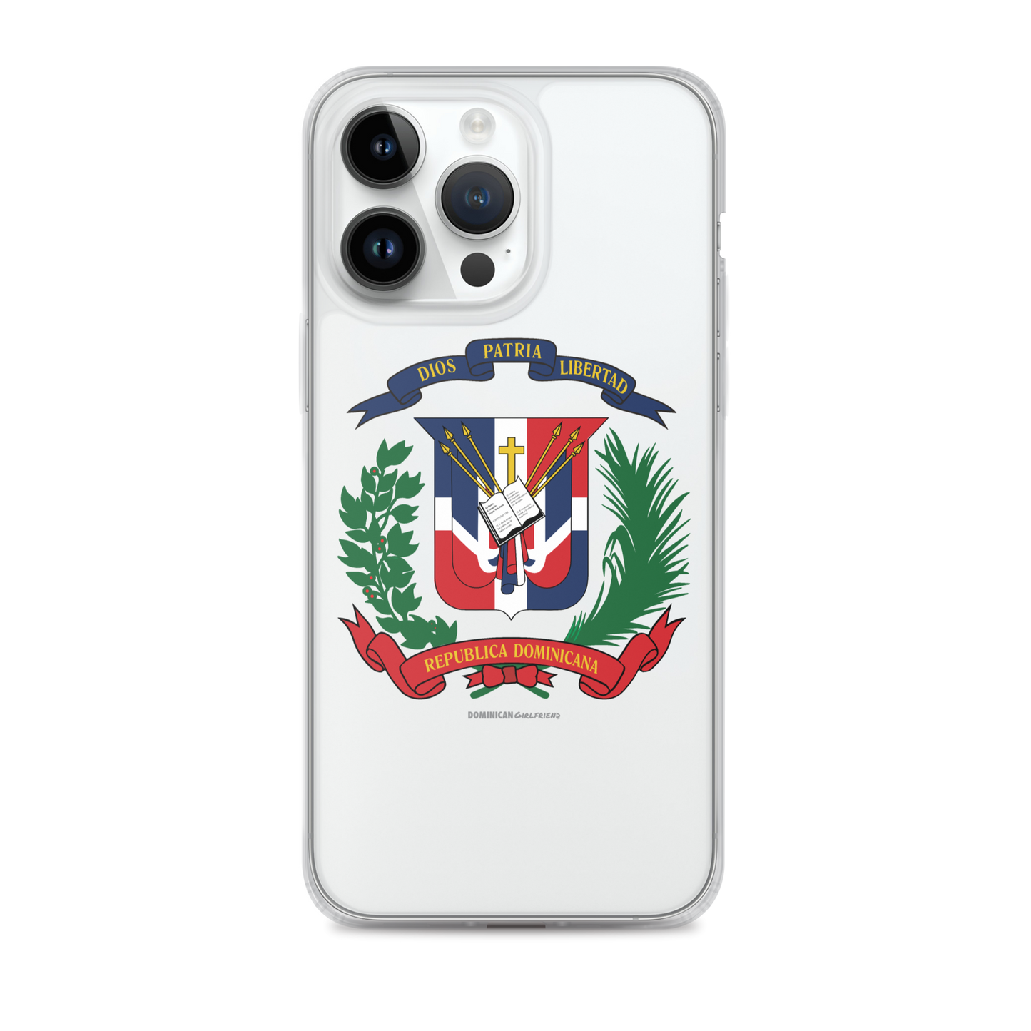 Escudo de la República Dominicana iPhone Case  - 2020 - DominicanGirlfriend.com - Frases Dominicanas - República Dominicana Lifestyle Graphic T-Shirts Streetwear & Accessories - New York - Bronx - Washington Heights - Miami - Florida - Boca Chica - USA - Dominican Clothing