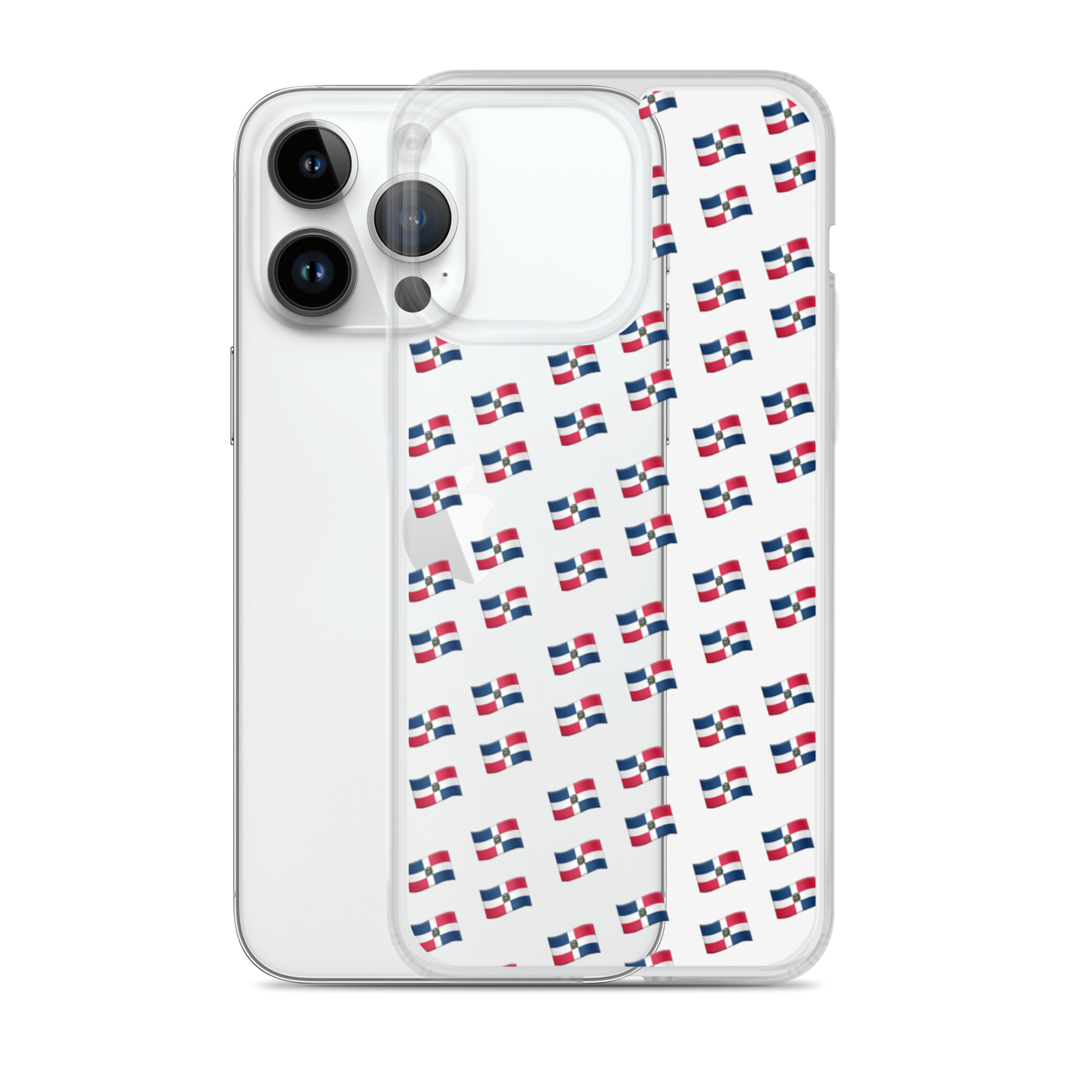 All-Over Emoji República Dominicana Flag iPhone Case (Transparent)  - 2020 - DominicanGirlfriend.com - Frases Dominicanas - República Dominicana Lifestyle Graphic T-Shirts Streetwear & Accessories - New York - Bronx - Washington Heights - Miami - Florida - Boca Chica - USA - Dominican Clothing