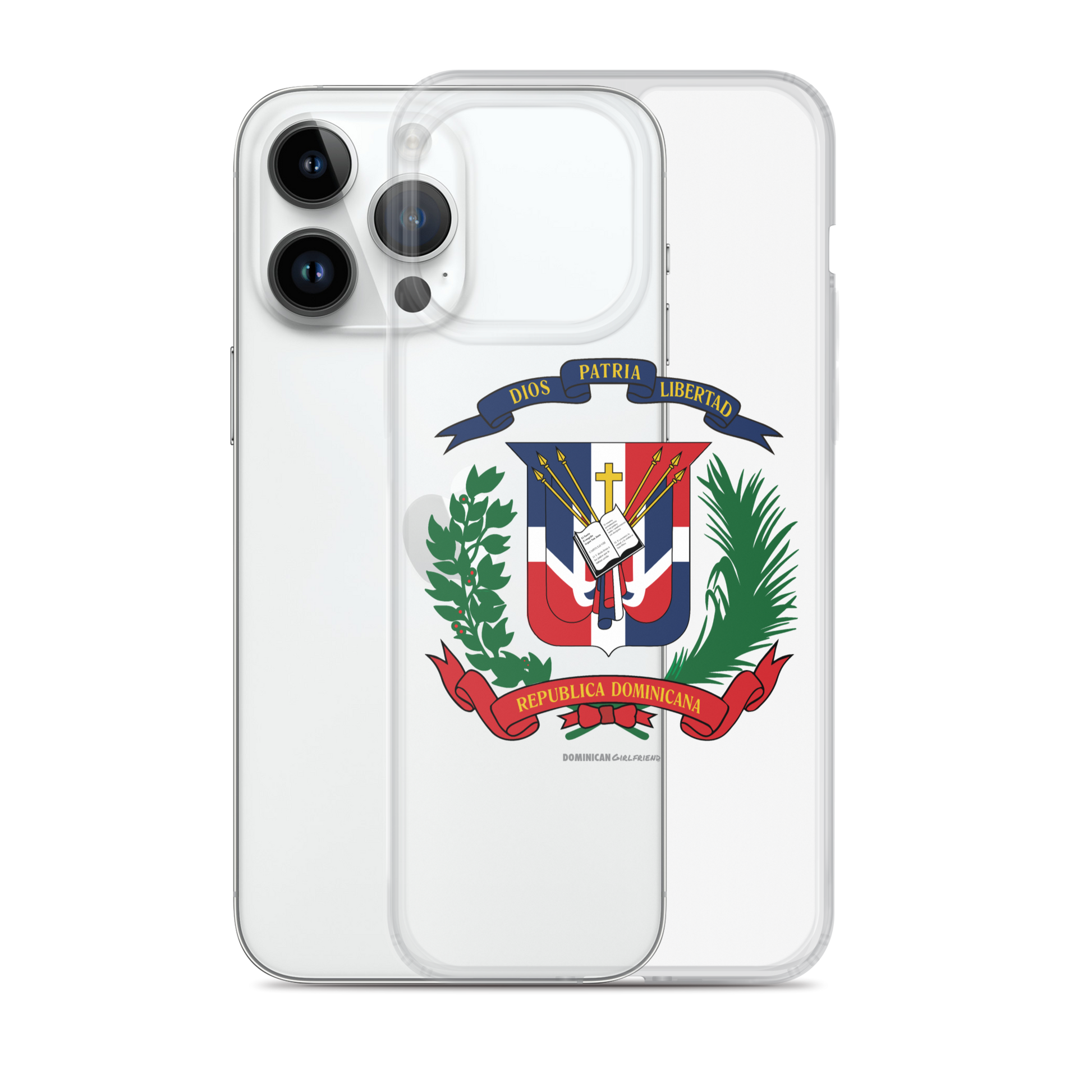 Escudo de la República Dominicana iPhone Case  - 2020 - DominicanGirlfriend.com - Frases Dominicanas - República Dominicana Lifestyle Graphic T-Shirts Streetwear & Accessories - New York - Bronx - Washington Heights - Miami - Florida - Boca Chica - USA - Dominican Clothing