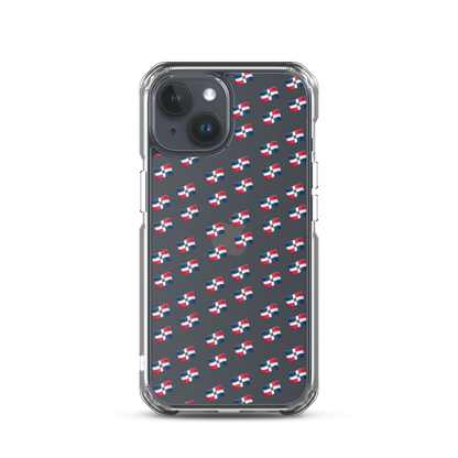 All-Over Emoji República Dominicana Flag iPhone Case (Transparent)  - 2020 - DominicanGirlfriend.com - Frases Dominicanas - República Dominicana Lifestyle Graphic T-Shirts Streetwear & Accessories - New York - Bronx - Washington Heights - Miami - Florida - Boca Chica - USA - Dominican Clothing