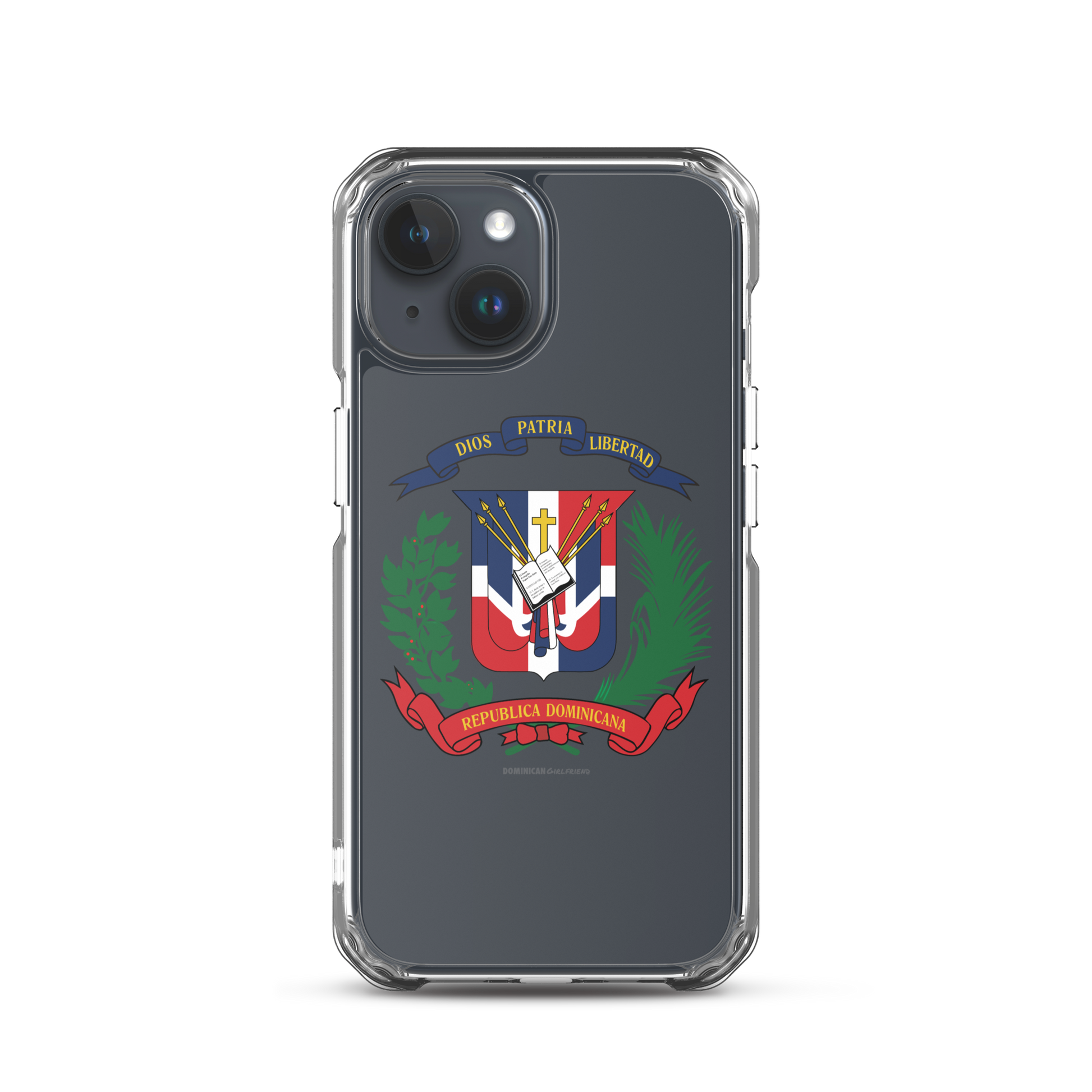 Escudo de la República Dominicana iPhone Case  - 2020 - DominicanGirlfriend.com - Frases Dominicanas - República Dominicana Lifestyle Graphic T-Shirts Streetwear & Accessories - New York - Bronx - Washington Heights - Miami - Florida - Boca Chica - USA - Dominican Clothing