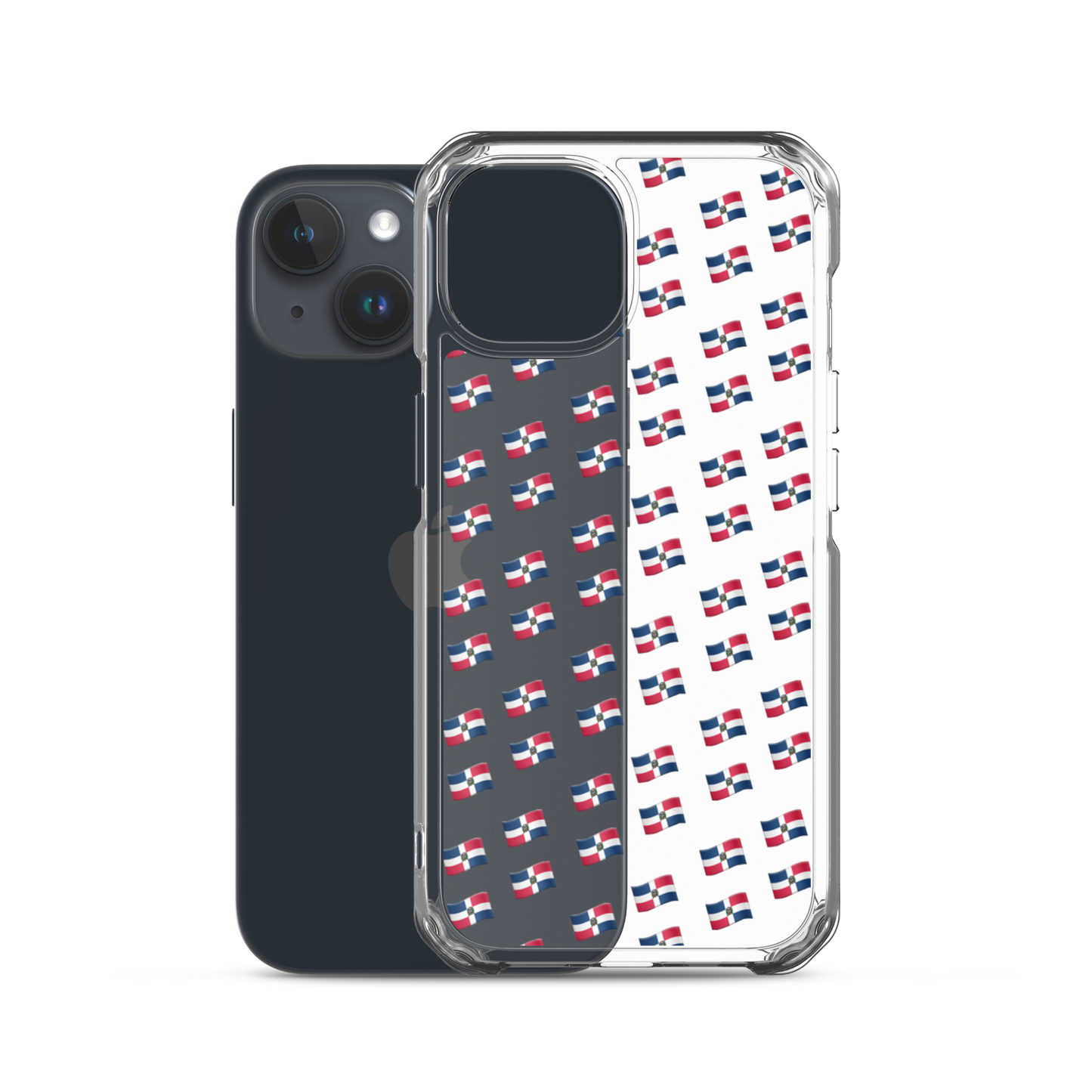 All-Over Emoji República Dominicana Flag iPhone Case (Transparent)  - 2020 - DominicanGirlfriend.com - Frases Dominicanas - República Dominicana Lifestyle Graphic T-Shirts Streetwear & Accessories - New York - Bronx - Washington Heights - Miami - Florida - Boca Chica - USA - Dominican Clothing