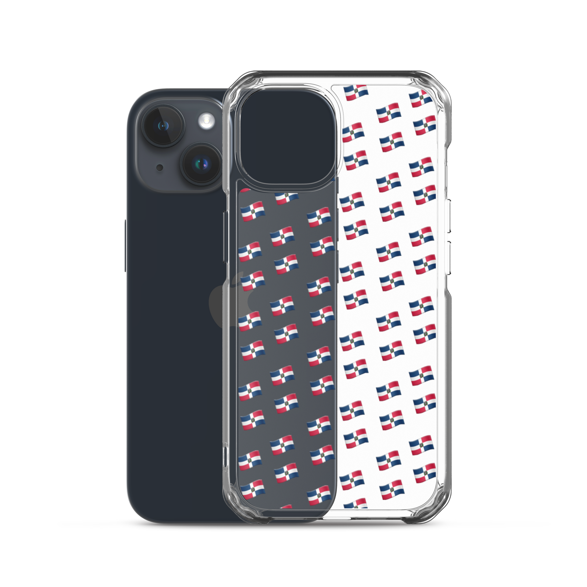 All-Over Emoji República Dominicana Flag iPhone Case (Transparent)  - 2020 - DominicanGirlfriend.com - Frases Dominicanas - República Dominicana Lifestyle Graphic T-Shirts Streetwear & Accessories - New York - Bronx - Washington Heights - Miami - Florida - Boca Chica - USA - Dominican Clothing