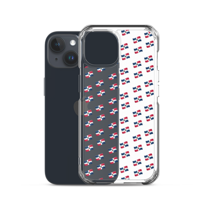 All-Over Emoji República Dominicana Flag iPhone Case (Transparent)  - 2020 - DominicanGirlfriend.com - Frases Dominicanas - República Dominicana Lifestyle Graphic T-Shirts Streetwear & Accessories - New York - Bronx - Washington Heights - Miami - Florida - Boca Chica - USA - Dominican Clothing