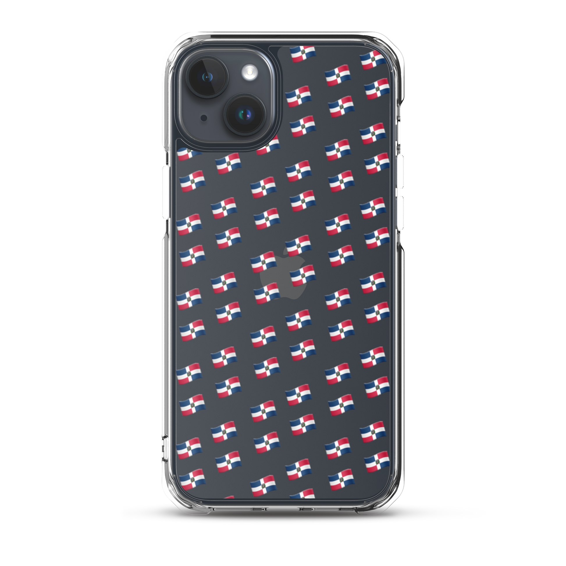 All-Over Emoji República Dominicana Flag iPhone Case (Transparent)  - 2020 - DominicanGirlfriend.com - Frases Dominicanas - República Dominicana Lifestyle Graphic T-Shirts Streetwear & Accessories - New York - Bronx - Washington Heights - Miami - Florida - Boca Chica - USA - Dominican Clothing