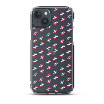 All-Over Emoji República Dominicana Flag iPhone Case (Transparent)  - 2020 - DominicanGirlfriend.com - Frases Dominicanas - República Dominicana Lifestyle Graphic T-Shirts Streetwear & Accessories - New York - Bronx - Washington Heights - Miami - Florida - Boca Chica - USA - Dominican Clothing